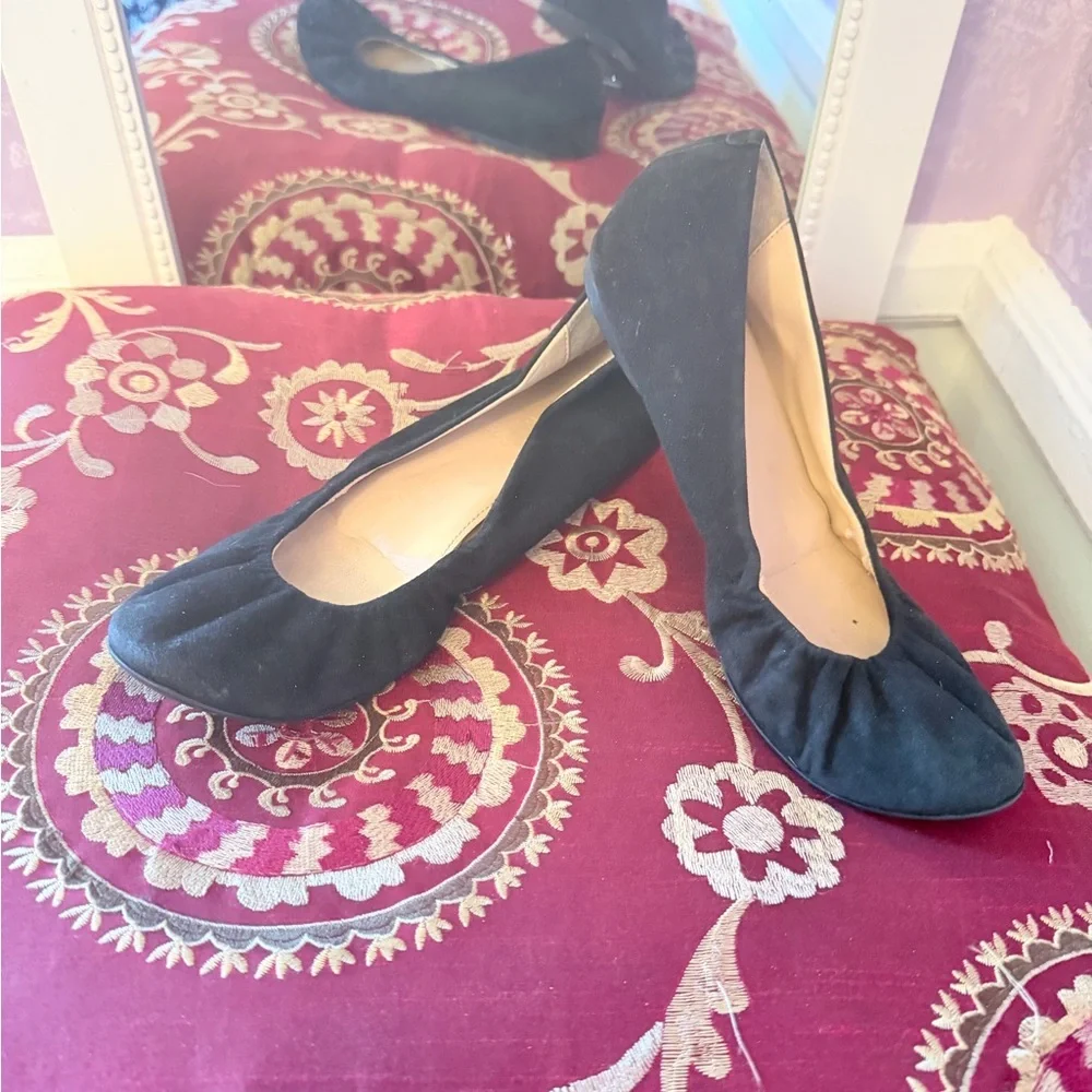 J. Crew Black Suede Ballet Flats